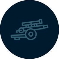 Artillery gun Line Multi color Icon vector