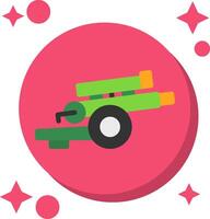 Artillery gun Tailed Color Icon vector