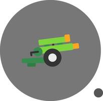 Artillery gun Flat Shadow Icon vector