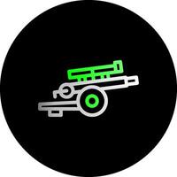 Artillery gun Dual Gradient Circle Icon vector