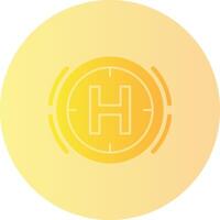 Helicopter pad Gradient Circle Icon vector