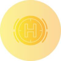 Helicopter pad Gradient Circle Icon vector