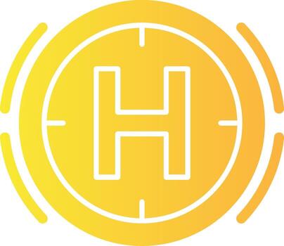 Helicopter pad Solid Multi Gradient Icon vector