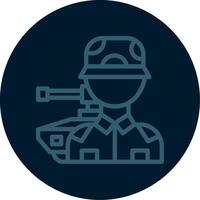 Tank commander Line Multi color Icon vector