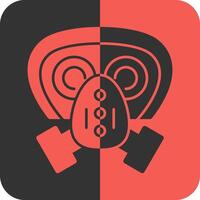 Gas mask filter Red Inverse Icon vector