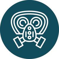 Gas mask filter Outline Circle Icon vector