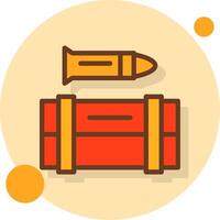 Ammunition box Filled Shadow Circle Icon vector