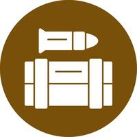 Ammunition box Glyph Circle Icon vector