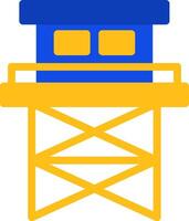 Watchtower Flat Two Color Icon vector