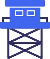 Watchtower Solid Two Color Icon vector