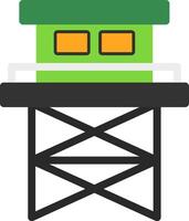 torre de vigilancia plano icono vector