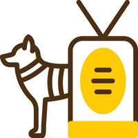 militar perro etiqueta amarillo mentir circulo icono vector