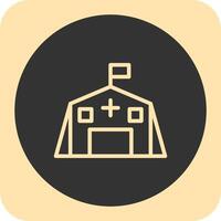 Field hospital Linear Round Icon vector