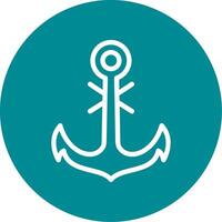 Naval anchor Outline Circle Icon vector