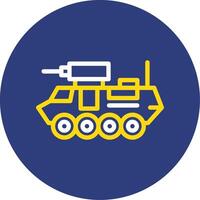 Armored vehicle Dual Line Circle Icon vector