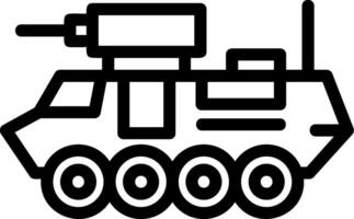 icono de línea de vehículo blindado vector