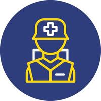 Combat medic Dual Line Circle Icon vector