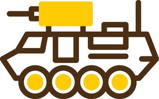 Armored vehicle Yellow Lieanr Circle Icon vector