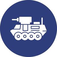 Armored vehicle Glyph Circle Icon vector