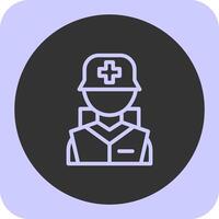 Combat medic Linear Round Icon vector