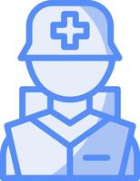 Combat medic Line Filled Blue Icon vector