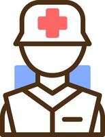 combate médico color lleno icono vector