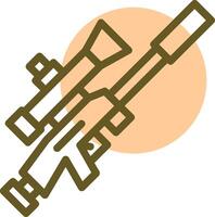 Sniper rifle Linear Circle Icon vector