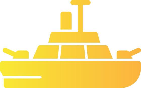 buque de guerra sólido multi degradado icono vector
