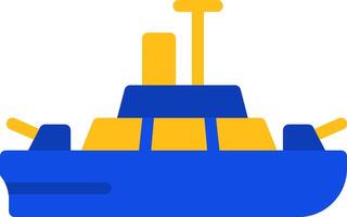 Warship Flat Two Color Icon vector