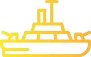 Warship Linear Gradient Icon vector