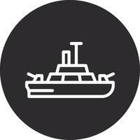 Warship Inverted Icon vector