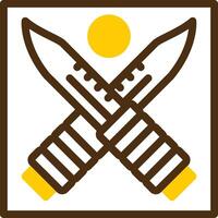 War flag Yellow Lieanr Circle Icon vector