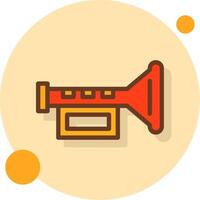 militar bugle lleno sombra circulo icono vector