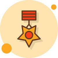 medalla de honor lleno sombra circulo icono vector