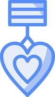 Purple Heart Line Filled Blue Icon vector
