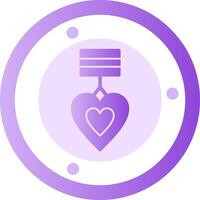 púrpura corazón glifo degradado icono vector