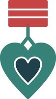 Purple Heart Glyph Two Color Icon vector