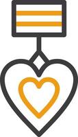 Purple Heart Line Two Color Icon vector