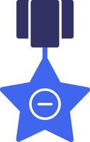 Silver Star Solid Two Color Icon vector