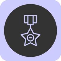 Silver Star Linear Round Icon vector