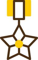 bronce estrella amarillo mentir circulo icono vector