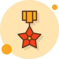 Bronze Star Filled Shadow Circle Icon vector