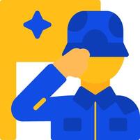 Military salute Flat Two Color Icon vector