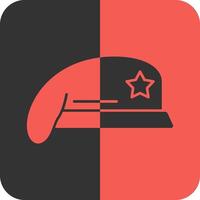 Military beret Red Inverse Icon vector