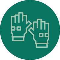 Military gloves Line Multi color Icon vector