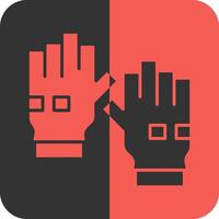 Military gloves Red Inverse Icon vector