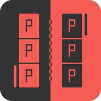 Parallel parking Red Inverse Icon vector