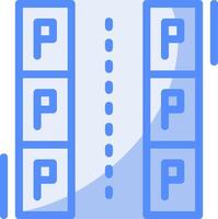 Parallel parking Line Filled Blue Icon vector