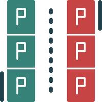 Parallel parking Glyph Two Color Icon vector