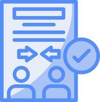 Collaboration Line Filled Blue Icon vector